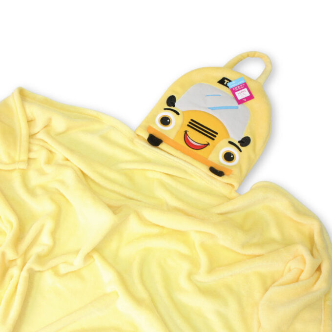 ตุ๊กตาผ้าห่มหูหิ้ว สีเหลืองปักแท็กซี่