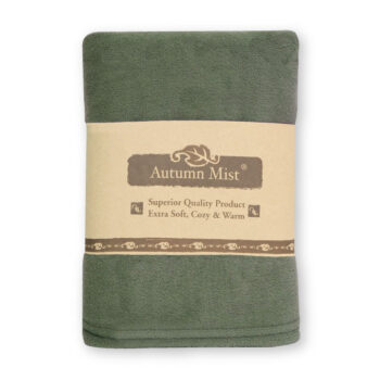 ผ้าห่มฟลีซ สีเขียวเข้ม