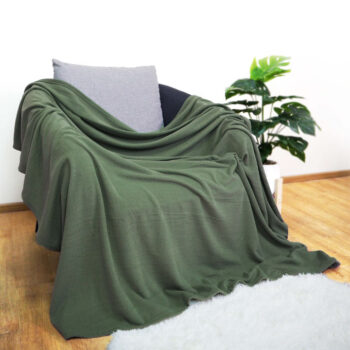ผ้าห่มฟลีซ สีเขียวเข้ม