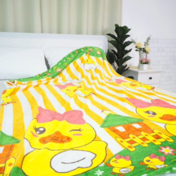 ผ้าห่มนาโน ลายเป็ด สีเหลือง