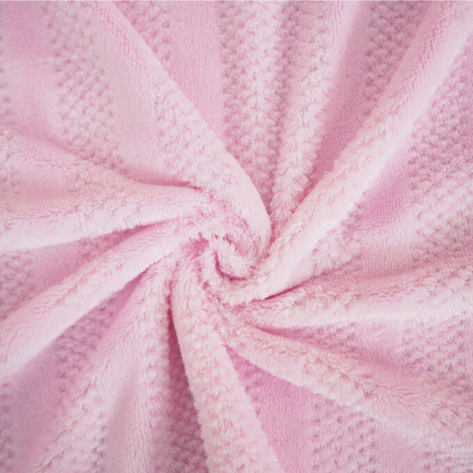 ผ้าห่มเจ๊คการ์ดลายสับปะรด ผ้าห่มนาโน สีชมพู