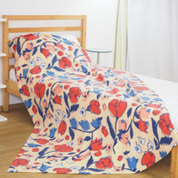 ผ้าห่นฟลีซ พิมพ์ลายดอกไม้