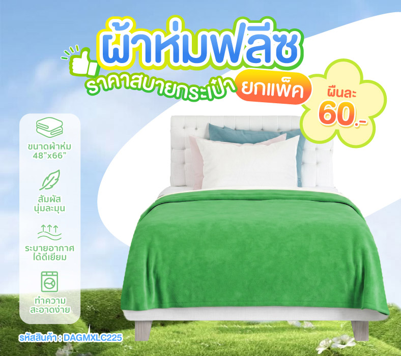 ผ้าห่มเขียว 4 ฟุต ผ้าห่มยกแพ๊ค ผ้าฟลีซ จากโรงงานผลิต ผ้าห่มเขียว 4 ฟุต ผ้าห่มยกแพ๊ค ผ้าฟลีซ จากโรงงานผลิต