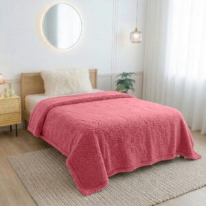 ผ้าห่มขนแกะ 5 ฟุต สีแดง Sherpa Blanket ผ้าห่มขนแกะ 5 ฟุต สีแดง Sherpa Blanket