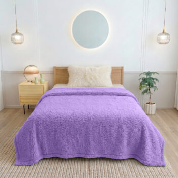 ผ้าห่มขนแกะ 5ฟุต สีม่วง Sherpa Blanket