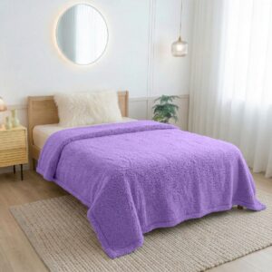 ผ้าห่มขนแกะ 5ฟุต สีม่วง Sherpa Blanket ผ้าห่มขนแกะ 5ฟุต สีม่วง Sherpa Blanket