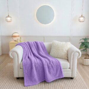 ผ้าห่มขนแกะ 5ฟุต สีม่วง Sherpa Blanket ผ้าห่มขนแกะ 5ฟุต สีม่วง Sherpa Blanket