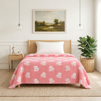 ผ้าห่มแจ๊คการ์ด 5ฟุต สีชมพู Jacquard Blanket