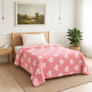 ผ้าห่มแจ๊คการ์ด 5ฟุต สีชมพู Jacquard Blanket