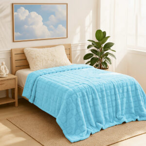 ผ้าห่มแจ๊คการ์ด สีฟ้าท้องฟ้า Jacquard Blanket ผ้าห่มแจ๊คการ์ด สีฟ้าท้องฟ้า Jacquard Blanket