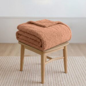 ผ้าห่มขนแกะ 5ฟุต สีน้ำตาล Sherpa Blanket