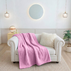 ผ้าห่มขนแกะ 6ฟุต สีชมพู Sherpa Blanket ผ้าห่มขนแกะ 6ฟุต สีชมพู Sherpa Blanket