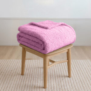 ผ้าห่มขนแกะ 6ฟุต สีชมพู Sherpa Blanket ผ้าห่มขนแกะ 6ฟุต สีชมพู Sherpa Blanket
