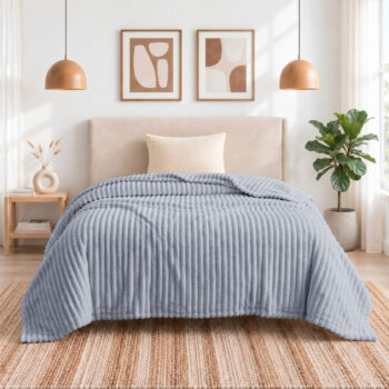 ผ้าห่มลูกฟูก 5 ฟุต สีเทา Corduroy Blanket