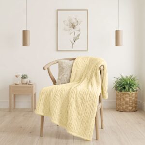 ผ้าห่มแจ๊คการ์ด สีเหลือง Jacquard Blanket ผ้าห่มแจ๊คการ์ด สีเหลือง Jacquard Blanket