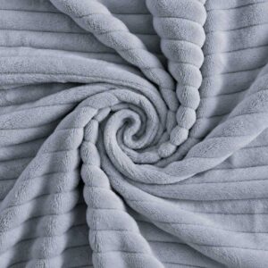 ผ้าห่มลูกฟูก 5 ฟุต สีเทา Corduroy Blanket ผ้าห่มลูกฟูก 5 ฟุต สีเทา Corduroy Blanket