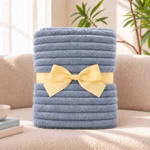 ผ้าห่มลูกฟูก 5 ฟุต สีเทา Corduroy Blanket ผ้าห่มลูกฟูก 5 ฟุต สีเทา Corduroy Blanket