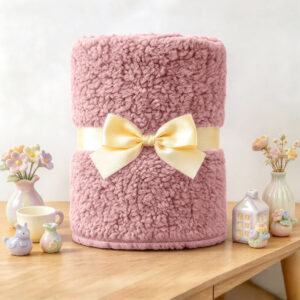 ผ้าห่มขนแกะ 5 ฟุต สีชมพูตุ๋น Sherpa Blanket ผ้าห่มขนแกะ 5 ฟุต สีชมพูตุ๋น Sherpa Blanket