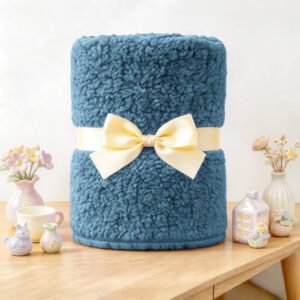 ผ้าห่มขนแกะ 5 ฟุต สีน้ำเงินอมเทา Sherpa Blanket