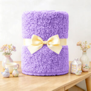 ผ้าห่มขนแกะ 5ฟุต สีม่วง Sherpa Blanket ผ้าห่มขนแกะ 5ฟุต สีม่วง Sherpa Blanket